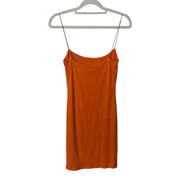 Naked Wardrobe Women’s Mini Dress Small Orange Bodycon Stretchy Going Out NWT - Picture 2 of 8